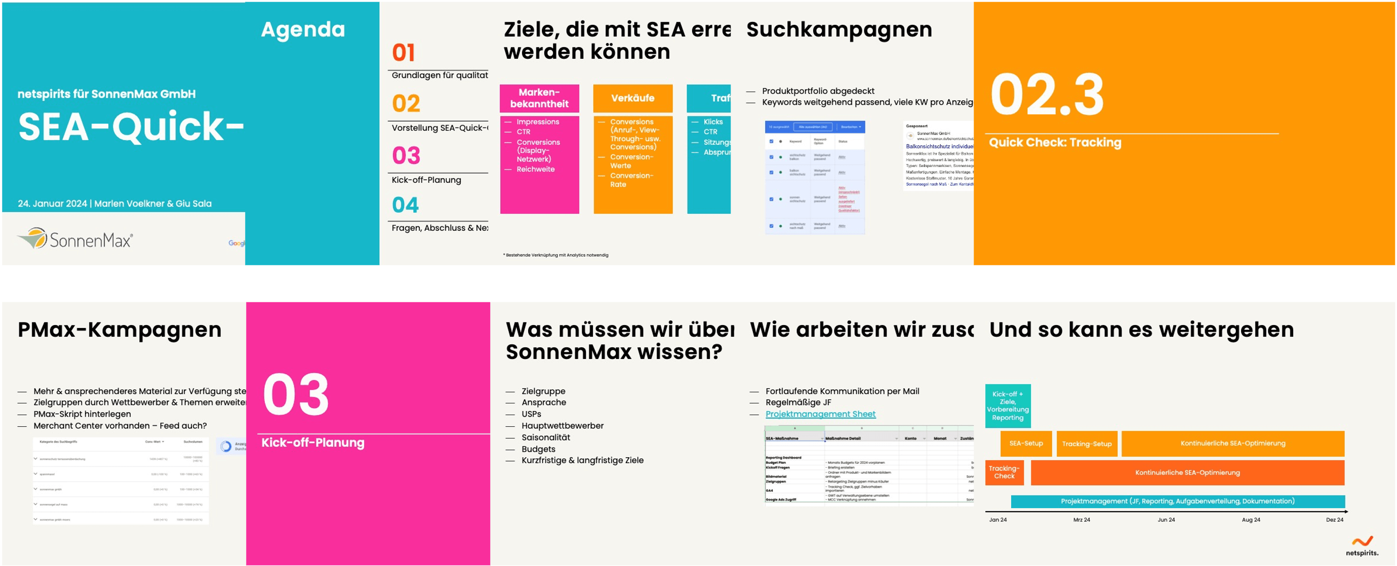 Ergebnisse des SEA-Quick-Checks für SonnenMax